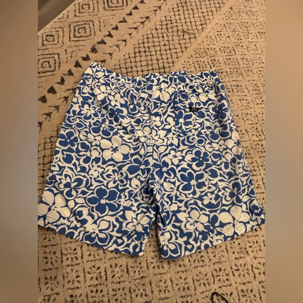 Lands' End Men's Tropical Hibiscus Swim Trunks - Size L (36-38)‎